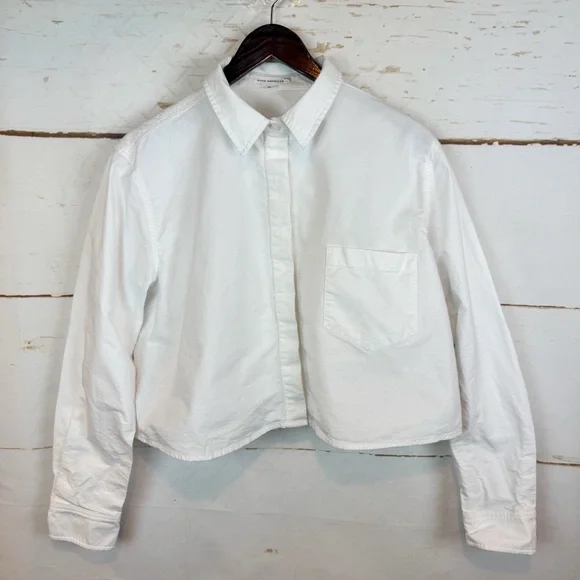 Good American | Crop Cotton Oxford Button-Up Shirt, XL - Picture 3 of 7